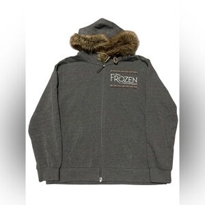 Disney’s Frozen The Musical Embroidered Fur Trim Hoodie Women’s Size Large